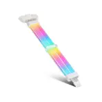 ASIAHORSE 16AWG GPU 12VHPWR 12-Pin to 4-Pin 1-to-3 ARGB Extension Cable – 340mm, Dual LED Module, 54 LEDs, Silicone + Silver-Plated Wire, White - Image 3