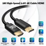 HDMI 4K Cable 2.0V 5M High-Speed 18Gbps 3840x2160@60Hz 3D Dynamic HDR HDCP2.2 Mirror Extend Game Mode for TV PC Console Gaming