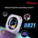 DR21 Mini Screen 2.1-Inch Type-C LCD Water-Cooling Auxiliary Display With 480×480 Resolution, USB One-Wire Link, IPS Metal Build, 1000+ Themes, Dynamic Video, DIY Carousel & Win7+ Support | WHITE ~ MIRABOX-DR21