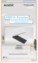 A4Tech FBK11 Wireless Keyboard - Bluetooth & 2.4G Wireless - Pair up to 4 Devices - Multimedia Hot Keys Access - Spill Proof - Portable - Dark Grey - Image 13
