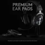 Logitech G Pro X Wired Gaming Headset: Blue VO!CE Detachable Boom Mic, DTS 7.1, 50 mm Drivers, USB/3.5mm Aux, Spare Memory Foam Ear Pads, USB DAC & Bag Included, for PC, Xbox, PS5, PS4 | Black - Image 7