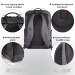 Dell Alienware Elite Backpack 28L For up to 16.3" Laptops , Slim Durable Design, Padded Laptop Sleeve, Expanding Headset Pocket, Side Stretch Pockets, Foam Straps | AWM17BPP Gray/Black  - Image 4
