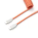 Keychron Custom Coiled Aviator Cable With Straight Connector, 136cm Total Length, Detachable 5-Pin GX12 Port, USB Type-C Compatibility, Durable Nylon Braid | Orange Pink   - Image 2