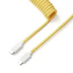 Keychron Custom Coiled Aviator Cable With Straight Connector, 136cm Total Length, Detachable 5-Pin GX12 Port, USB Type-C Compatibility, Durable Nylon Braid | YELLOW  - Image 2
