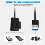 USB 3.0 To SATA III Adapter Cable For 2.5-Inch SSD & HDD Up To 6TB – Tool-Free, UASP Support, Plug-And-Play, 5Gbps Speed, Compatible With Windows, macOS, PS4, Xbox – Black - Image 3