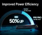 SAMSUNG 990 PRO w/ Heatsink SSD 2TB, PCIe PCIe Gen 4.0 x4, NVMe 2.0 Internal Solid State Hard Drive, Seq. Read Speeds Up To 7,450MB/s for High End Computing, Workstations, Compatible w/ PlayStation 5, MZ-V9P2T0CW - Image 5