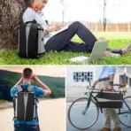 Laptop Backpack – Accommodates Up To 15.6″ Laptops & Tablets – Waterproof – Heavily Padded For Sensitive Electronics Protection –  USB Charging Port – Inner Pockets – 34 x 17 x 47 cm – Luggage Strap -Multifunctional For University  , Travel , Business - Black & Grey - Image 3