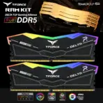 TEAMGROUP T-Force Delta RGB DDR5 16GB Kit (2x 8GB) 6000MHz CL38 1.25 – XMP 3.0 & AMD EXPO Support, On-Die ECC, 120° RGB Lighting, PMIC Power Management, High Stability Gaming RAM | BLACK ~ FF3D516G6000HC38ADC01