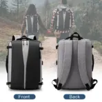 Laptop Backpack – Accommodates Up To 15.6″ Laptops & Tablets – Waterproof – Heavily Padded For Sensitive Electronics Protection –  USB Charging Port – Inner Pockets – 34 x 17 x 47 cm – Luggage Strap -Multifunctional For University  , Travel , Business - Black & Grey - Image 2
