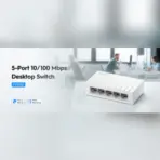 CUDY FS105D 5-Port 10/100Mbps Unmanaged Desktop Switch FS105D 3.0 With Low Power Consumption, 5 Fast Ethernet Ports, Desktop Or Wall-Mount, MAC Table 512