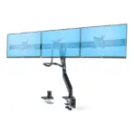 North Bayou M083-NB Vertical Monitor Arm for 3 Screens up to 27" – Space-Saving, Full Motion Adjustment, Cable Management, Heavy-Duty Steel – Black - Image 3