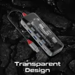 TransHub-Pro 11-in-1 Transparent Ultra-Fast Multiport USB-C Hub with 100W Power Delivery - ( USB-C 100W , 4K HDMI , 4K Display Port , Ethernet , 5V USB-A 3.0 , 5V USB-A 2.0 , USB-C Data , SD/TF , AUX Port ) - Image 2
