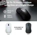 Keychron M3 Mini Wireless Mouse With 1K Polling Rate | PixArt 3395 Sensor | 26,000 DPI | Bluetooth 5.1 / 2.4GHz / Wired | Lightweight 55g | RGB | Huano Switches | Windows & macOS | BLACK  M3M-A1 - Image 5