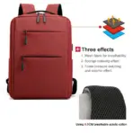 15.6" Lightweight Oxford Laptop Backpack – Daypack for Work, School, and Travel – Compact, Stylish, and Durable | Red  - Image 5