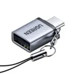Ugreen US270 USB-C to USB-A 3.0 Adapter with Lanyard – 5Gbps Data Transfer, OTG Support, Durable Aluminium Alloy Build, Compact Anti-Loss Design, Space Grey - Image 2