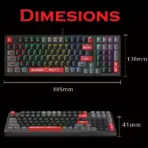 bloody S98 RGB Mechanical Gaming Keyboard with BLMS Red Plus Hot-Swappable Switch | RGB Backlit 98-Key Style Keyboard | 3-Direction Cable Management | 4M Onboard Memory | N-Key Rollover | Bloody Red - Image 5