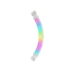 ASIAHORSE 18AWG GPU ARGB Extension Cable – Dual 8-Pin PCIe, 300mm, 54 LEDs, 5V 3-Pin Sync, Silicone + Sleeved Design, AURA Sync Compatible – White