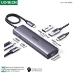 UGREEN 6-in-1 USB-C Hub with 4K@60Hz HDMI, 100W PD Charging, 2×USB 3.2 Ports, USB-C Data, RJ45 Gigabit Ethernet – High-Speed Multiport Adapter for MacBook, Laptops & Tablets