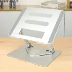 Foldable Tablet Bracket Stand | 360 Degree Rotating Portable Laptop Bracket | Hollow Heat Dissipation | Height Adjustable | FULL ALUMINUM | SILVER - Image 6