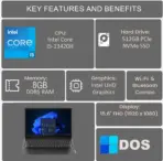 Lenovo V15 G5 IRL Intel® Core i5-13420H | 8GB DDR5 RAM , 512GB SSD NVMe® | Integrated Intel® UHD Graphics | 15.6-inch FHD TN Display | DOS | LUNA GREY - Image 2