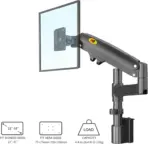 NB D21 Monitor Wall Mount Arm – 22"–35" Screen Support, 9kg Load, 360° Rotation, ±180° Swivel, +85°/-30° Tilt, VESA 75/100mm, Retractable 530mm, ABS & Aluminum Build , Cable Management - Image 3