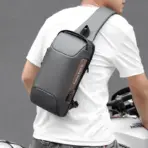 EZ EXP032 Chest Bag – USB Charging, Waterproof, Anti-Theft Sling for Daily & Travel Use |  Gold-Black - Image 2