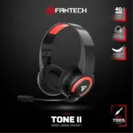 FANTECH HQ56 Tone II Wired Gaming Headset – 40mm Drivers, Foldable Mic, 1.5m Cable, Lightweight 175g, On-Ear Comfort, 3.5mm TRRS Plug – PC, Console & Mobile Compatible