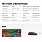 Fantech MK917 ATOM PRO79 Tri-Mode Wireless Mechanical Gaming Keyboard – Wireless & Wired, 79 Keys, Hot-Swappable, RGB, Smart Display, Rotary Knob , Built-in Battery, RED SWITCH | BLACK  - Image 14