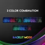 Fantech K614L Fighter III RGB Gaming Keyboard - Wired , 104 Keys Fill Size , 26 Keys Anti-ghosting , 5 RGB Modes , Membrane Switch , Aluminum Panel - BLACK - Image 7