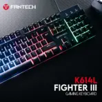 Fantech K614L Fighter III RGB Gaming Keyboard - Wired , 104 Keys Fill Size , 26 Keys Anti-ghosting , 5 RGB Modes , Membrane Switch , Aluminum Panel - BLACK - Image 6