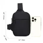 EZ EXP028 Sling Bag – Waterproof Oxford Nylon Crossbody with USB Port, Anti-Theft Design & Multi-Compartment Storage | Black - Image 2