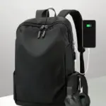Laptop Backpack – Holds Up to 15.6″ Laptops & Tablets – Oxford Textile – Waterproof – Recharge USB Port – Minimalist Design  – International Travel Carry On Approved – Anti-theft Hidden Pockets – BLACK