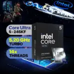 CPU Intel® Core™ Ultra 5 245KF Arrow Lake Processor  - 14 cores (6 P-cores + 8 E-cores) up to 5.2 GHz - LGA 1851 - 125W Thermal Power Design - Intel Graphics - BOXED Desktop Processor | 1 YEAR WARRANTY