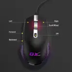 Genius Scorpion M705 RGB Gaming Mouse - 7 Breathing LED Colors - 6 Programmable Buttons - Adjustable DPI (800, 1600, 2400, 3200, 4800, 7200) - 1.8 m USB Braided Cable | Black - Image 2