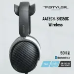 A4TECH BH350C Wireless Headset – Bluetooth v5.3, 50H Playtime, Active Noise Cancelling, ENC Mic, M.O.C.I. Dome Tech, Foldable Design, Protein Leather Earpads, Black
