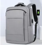 Business Slim Formal Laptop Backpack for up to 15.6 Inch - Durable Oxford Textile - USB Charging Port - Organized Compartments - Waterproof - Heavily Padded for Sensitive Electronics Impact Protection - GREY