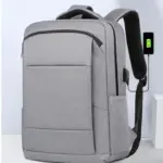 Business Slim Formal Laptop Backpack for up to 15.6 Inch - Durable Oxford Textile - USB Charging Port - Organized Compartments - Waterproof - Heavily Padded for Sensitive Electronics Impact Protection - GREY
