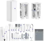 32-in-1 Multi-Functional Electronics Cleaning Kit For Keyboards, Headphones, Phones, Computers, Monitors, Lenses, Compact Portable White Kit With Brushes, Swabs, Tweezers - Image 8