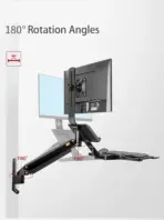 Sit Stand Workstation Wall Mount Height Adjustable Sit-Stand Converter for 22” -32” Screens with Keyboard Tray, VESA 75/100, Load Capacity from 3 – 9 kg - Image 5