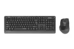 A4ech FGS1035Q 2.4G Wireless & Keyboard Mouse Set - Quiet Key Keyboard + Silent Clicks Mouse Set  - 2.4GHz Wireless - 1200-1600-2000 DPI - Right-Handed Fit Mouse - Multimedia Hot Keys - Dark Grey  - Image 5