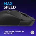 Logitech G309 LIGHTSPEED Wireless Gaming Mouse, HERO 25K Sensor, LIGHTFORCE Hybrid Switches, 300+ Hr Battery, 86g Lightweight, Dual Wireless, 6 Buttons, PC & Mac | Black - Image 2