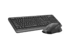 A4ech FGS1035Q 2.4G Wireless & Keyboard Mouse Set - Quiet Key Keyboard + Silent Clicks Mouse Set  - 2.4GHz Wireless - 1200-1600-2000 DPI - Right-Handed Fit Mouse - Multimedia Hot Keys - Dark Grey  - Image 2