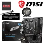 MSI PRO B760M-E DDR5 Motherboard, Micro-ATX - Supports Intel 12th & 13th Gen Core Processors, LGA 1700 - DDR5 Memory Boost 5600MHz, PCIe 4.0 x16 Slot, M.2 Gen4 Slot ~ - 1 Year Warranty