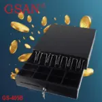 GSAN RJ11 POS Cash Drawer With 5 Bill Trays, 5 Coin Trays, RJ11, Triple Lock, Galvanized Steel, Durable & Compact Design for Retail Shops | GS-405B