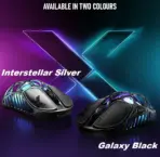 GravaStar Mercury X Wireless Gaming Mouse 49g , Magnesium Alloy, PAW 3950 Sensor 32,000 DPI , 1000Hz Polling Rate, Tri-Mode Connectivity, 5 Programmable Buttons, RGB Lighting , Web-Based Software | Galaxy Black - Image 2