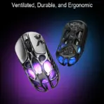 GravaStar Mercury X Pro 8KHz Wireless Gaming Mouse With 32,000 DPI PAW 3950 Sensor, 49g Magnesium Alloy Skeleton, RGB, Tri-Mode, Ergonomic Build & Onboard Profiles | INTERSTELLAR SILVER - Image 3