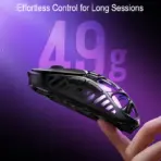 GravaStar Mercury X Pro 8KHz Wireless Gaming Mouse With 32,000 DPI PAW 3950 Sensor, 49g Magnesium Alloy Skeleton, RGB, Tri-Mode, Ergonomic Build & Onboard Profiles | INTERSTELLAR SILVER - Image 4