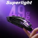 GravaStar Mercury X Wireless Gaming Mouse 49g , Magnesium Alloy, PAW 3950 Sensor 32,000 DPI , 1000Hz Polling Rate, Tri-Mode Connectivity, 5 Programmable Buttons, RGB Lighting , Web-Based Software | Galaxy Black - Image 4