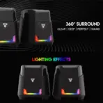 FANTECH GS205 Hellscream USB RGB Gaming And Music Speaker With 45mm Driver, Bass Resonance Membrane, 3D Surround Sound, Lightning Effects, 3.5mm AUX And USB Connectivity - Image 2
