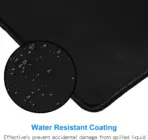 MOUSCHI POP Mouse Pad,  with Stitched Edges, Waterproof , Non-Slip Rubberized Underside, Washable, Wear-Resistant, Durable | BLACK ~  280 x 220 x 3mm - Image 3